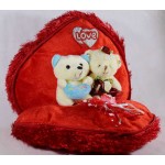 Cute Red Convertible Chain Plush Heart with Love Couple
